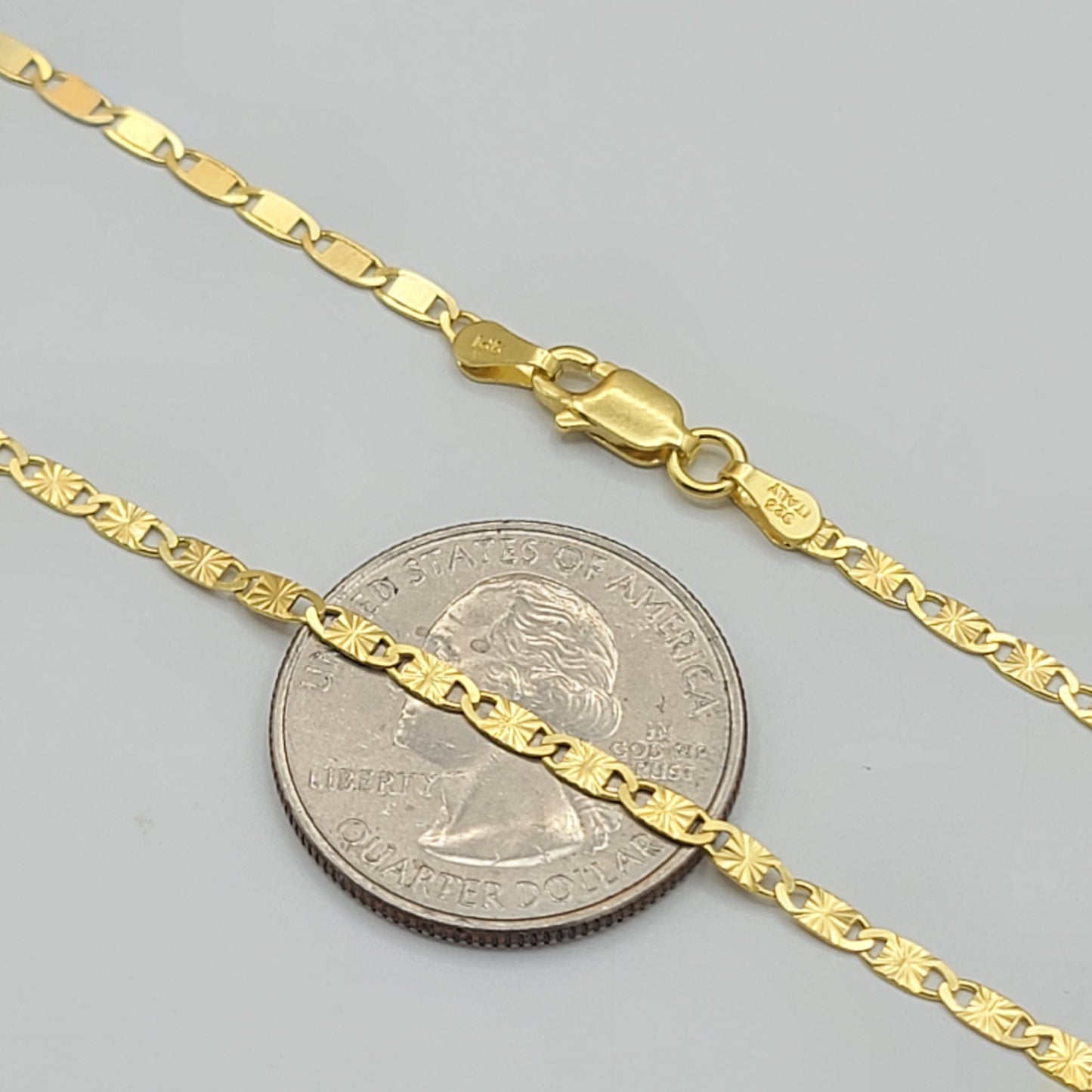 Solid 925 Sterling Silver - Gold Plated. Mariner Star Chain Necklace.