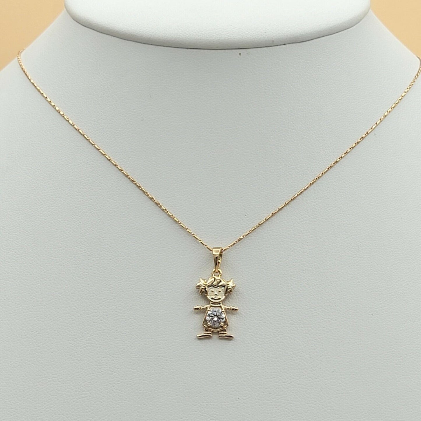 Necklaces - 18K Gold Plated. Love My Little Girl CZ Pendant & Chain. Family