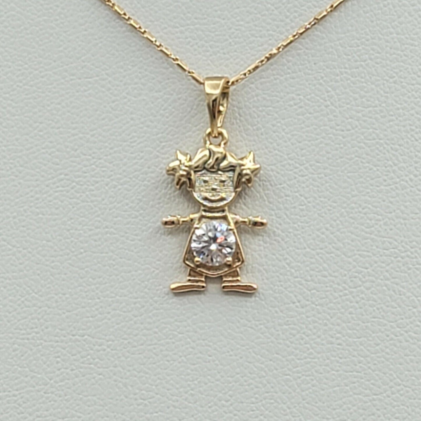 Necklaces - 18K Gold Plated. Love My Little Girl CZ Pendant & Chain. Family