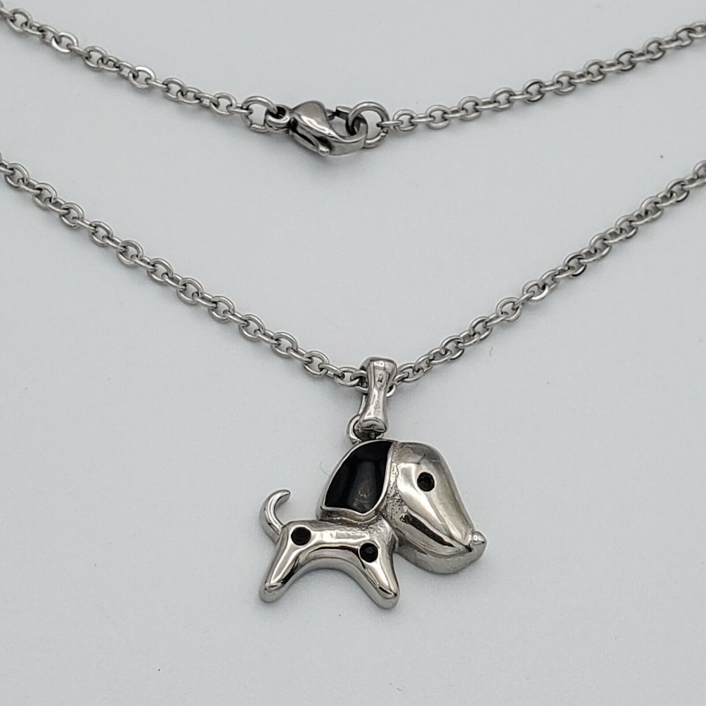 Necklaces - Stainless Steel. Dog Pendant & Chain - Animal Lover