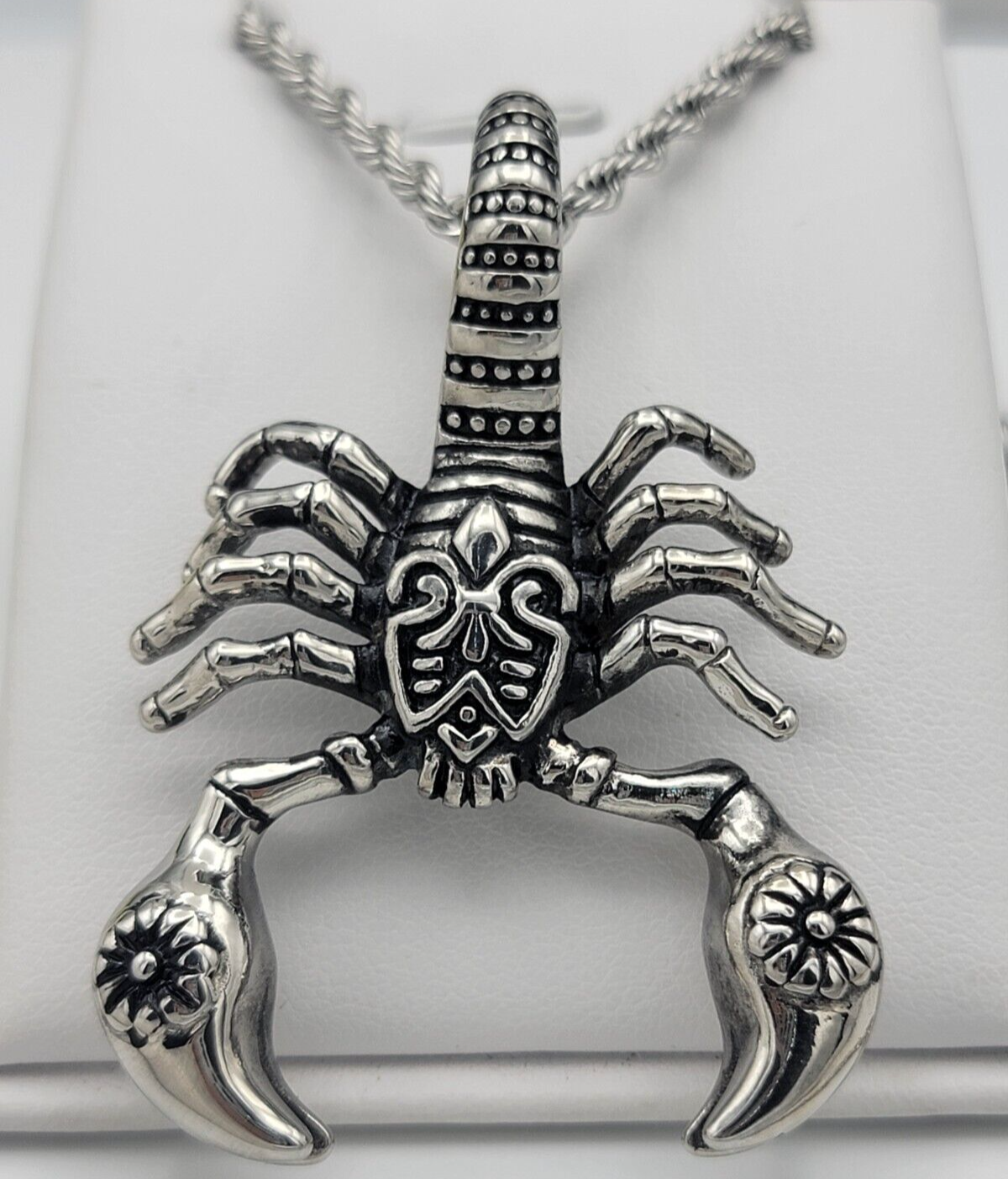 Necklaces - Stainless Steel. Scorpion Scorpio Zodiac Pendant & Chain. Celtic