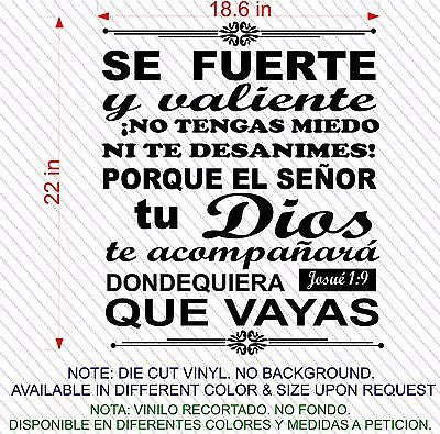 Vinilos Decorativos. Versículo de la biblia: Josue 1:9
