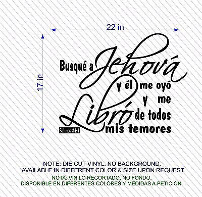 Vinilos Decorativos. Versículo de la biblia: Salmo 34:4