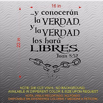 Vinilos Decorativos. Versículo de la biblia: Juan 8:32