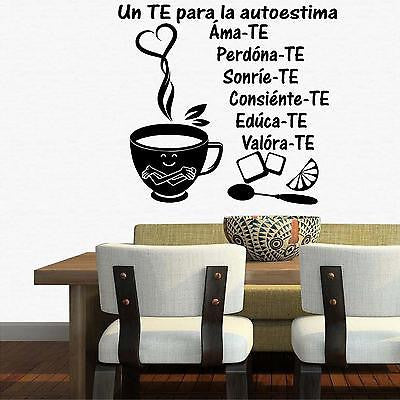 Spanish Wall Decals. Wall Decal. Inspirational Wall Decal. Sticker. Un Te para la autoestima.