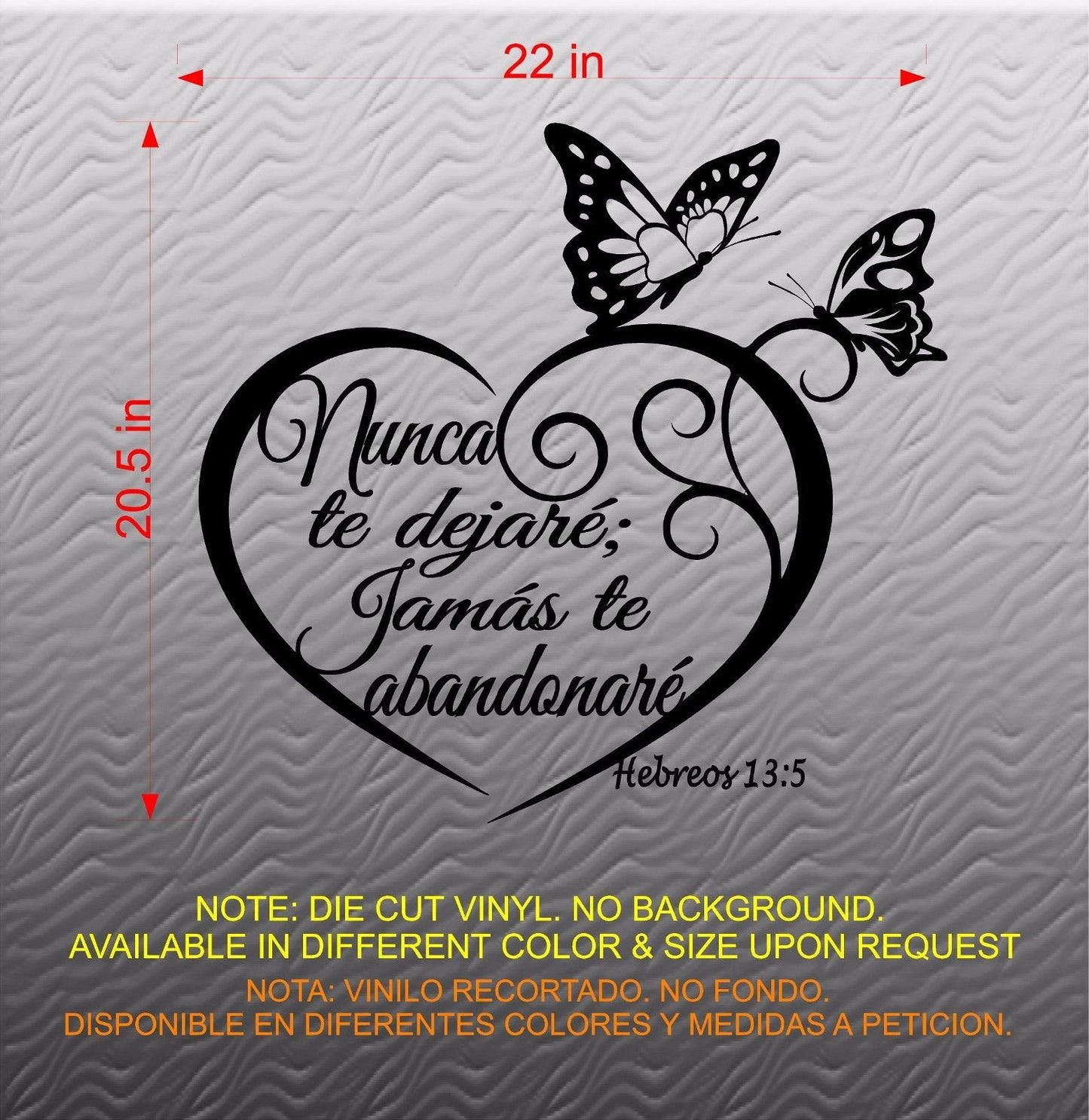 Vinilos Decorativos. Versículo de la Biblia: Hebreos 13:5