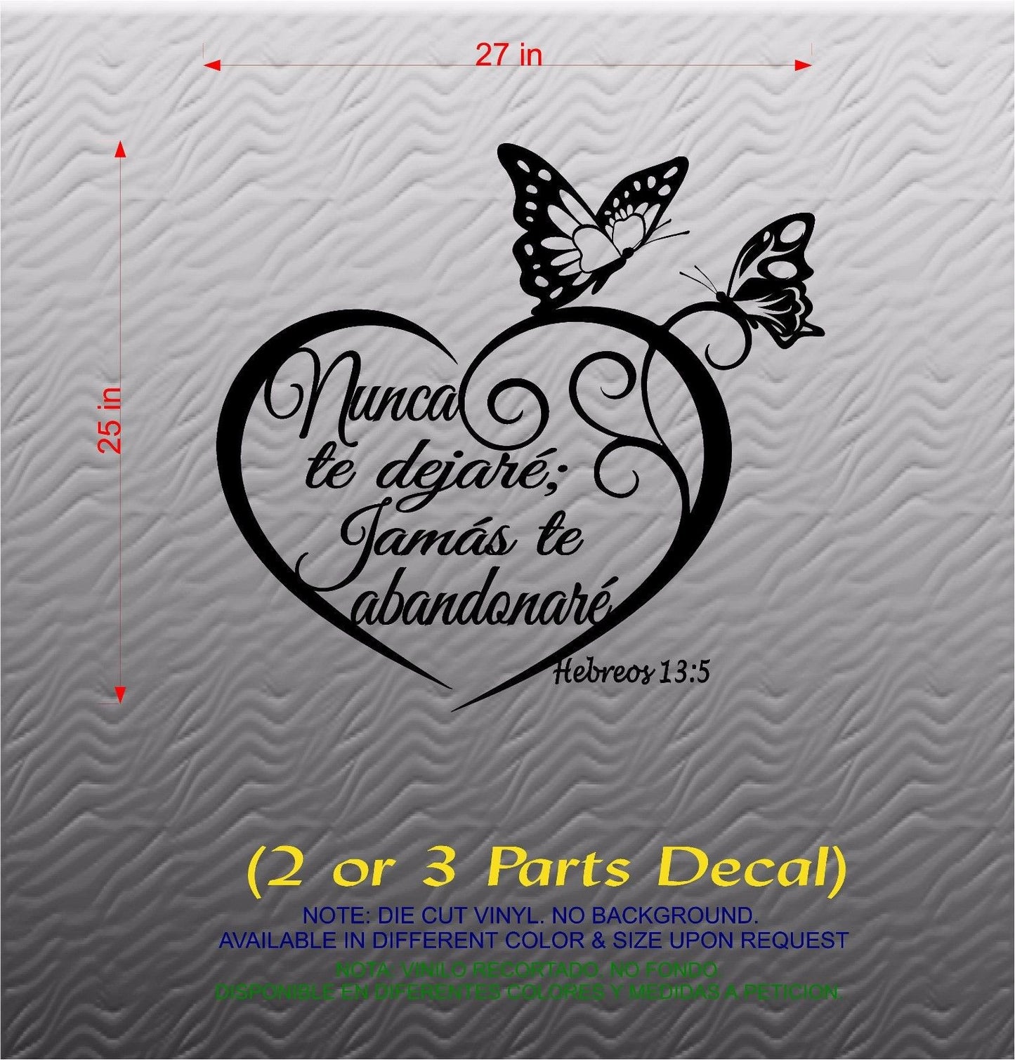 Vinilos Decorativos. Versículo de la Biblia: Hebreos 13:5