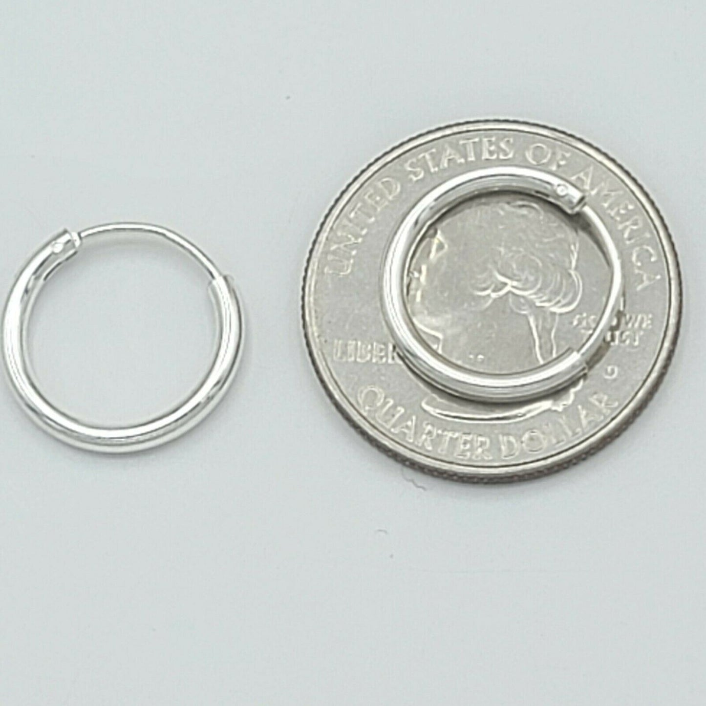 Solid 925 Sterling Silver. Plain Hoop Endless Earrings. Unisex Stylish Men Women