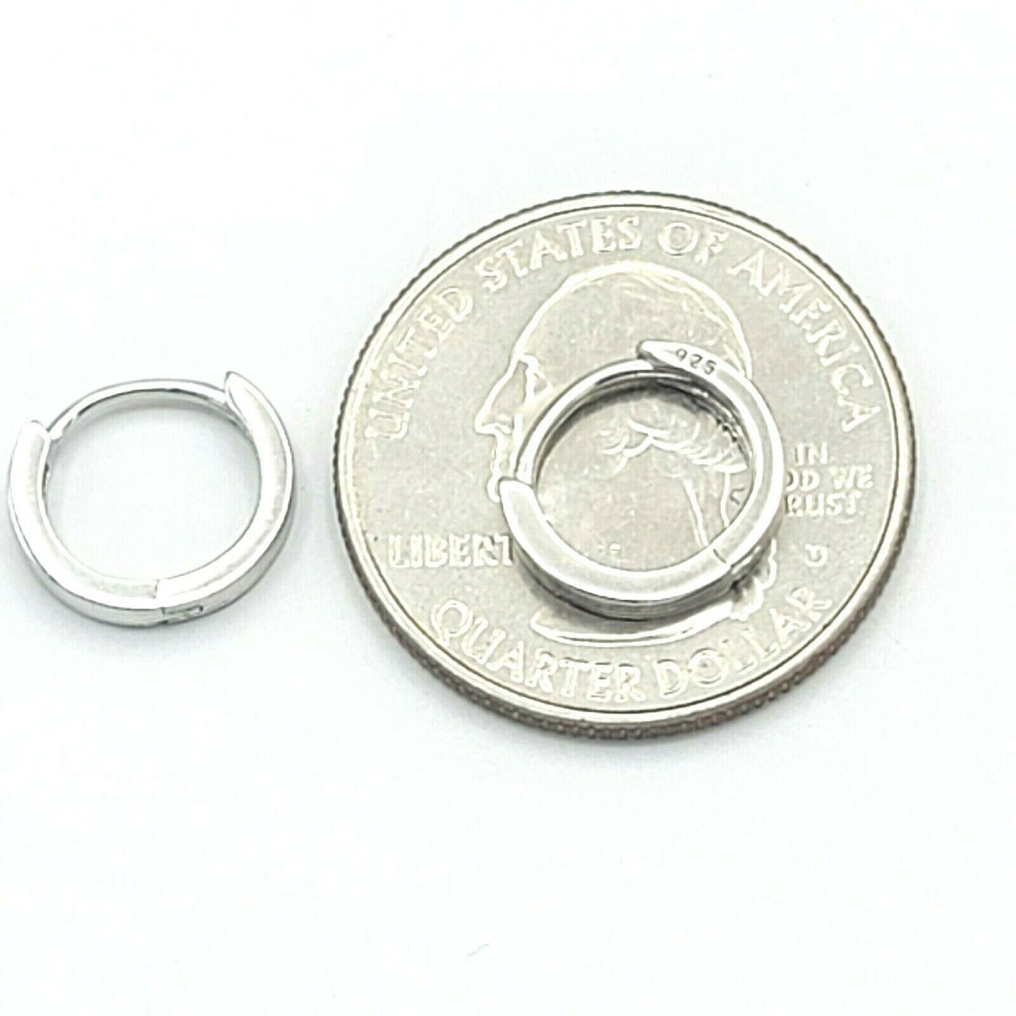 Solid 925 Sterling Silver. Plain Hoop 2mm Earrings. Unisex Stylish Men Women