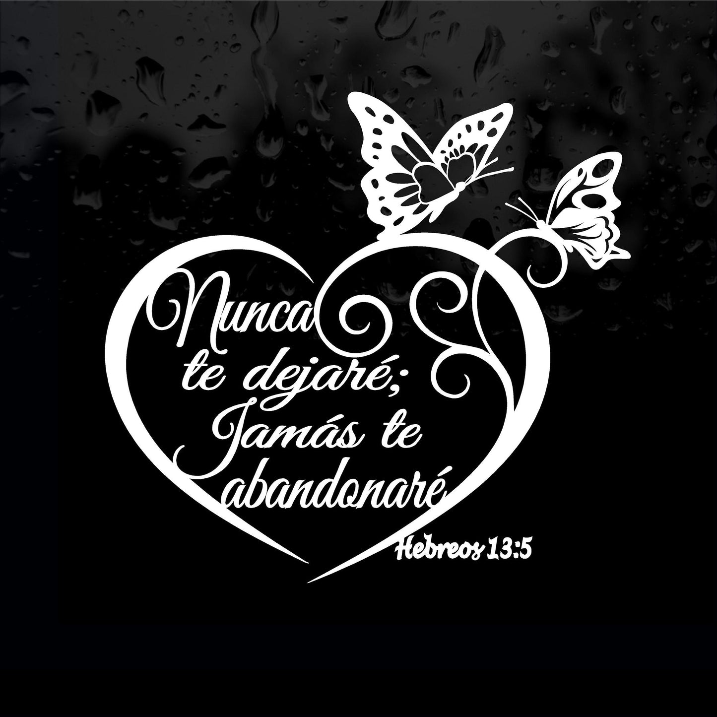 Decals - Religious - Hebreos 13:5 Nunca Te Dejare. Sticker