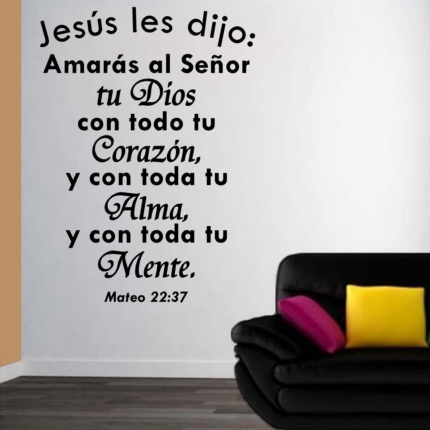 Vinilos Decorativos. Versículo de la biblia: Mateo 22:37