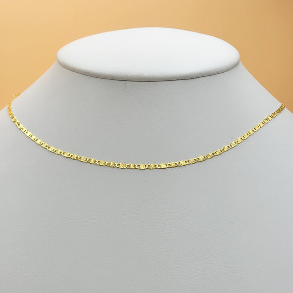 Solid 925 Sterling Silver - Gold Plated. Mariner Star Chain Necklace.