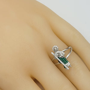Solid 925 Sterling Silver. Saint Jude Ring. Green CZ. Anillo San Judas. San Juditas.