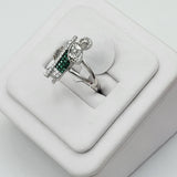 Solid 925 Sterling Silver. Saint Jude Ring. Green CZ. Anillo San Judas. San Juditas.
