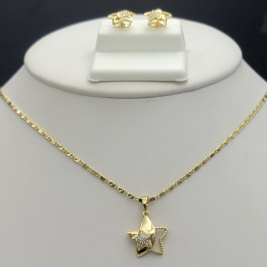 Sets - 14K Gold Plated. Stars w crystals.