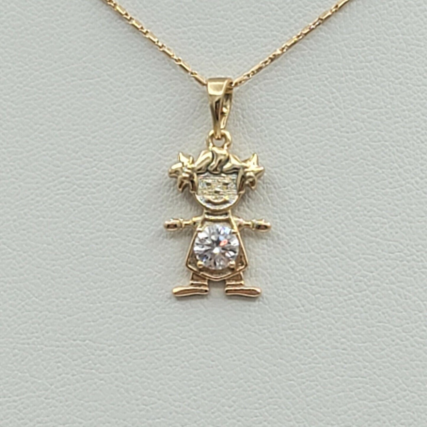 Necklaces - 18K Gold Plated.  Love My Little Girl CZ Pendant & Chain. Family
