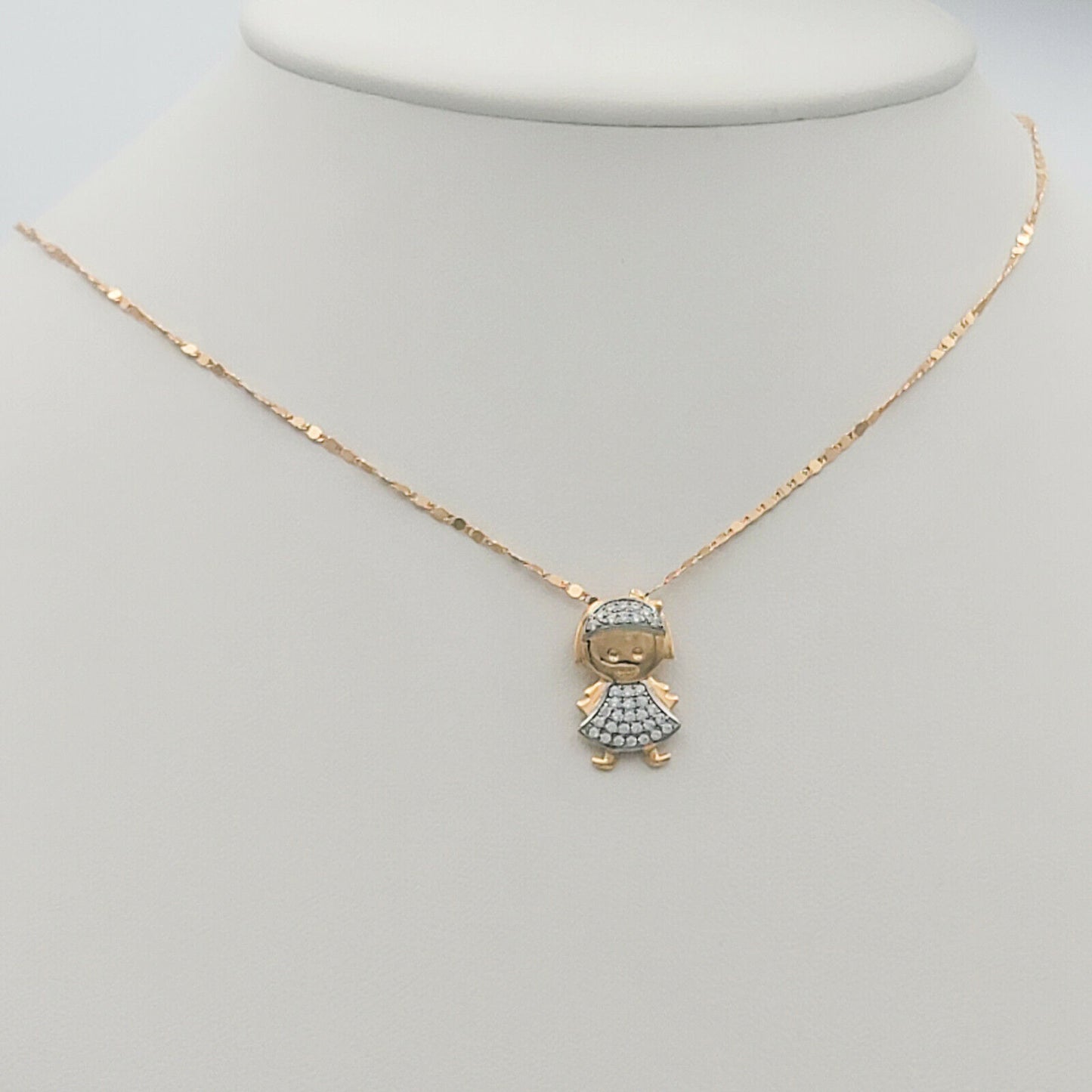 Necklaces - 18K Gold Plated. Love My Little Girl CZ Pendant & Chain. Family
