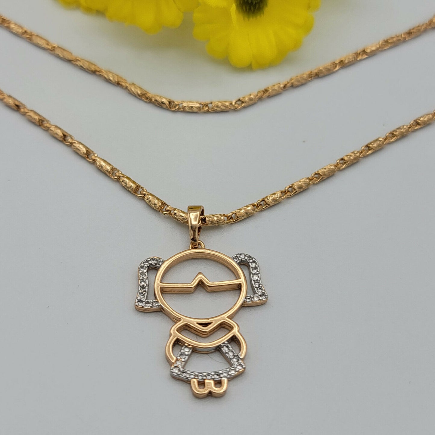 Necklaces - 18K Gold Plated. My Little Girl CZ  Pendant & Chain. Family