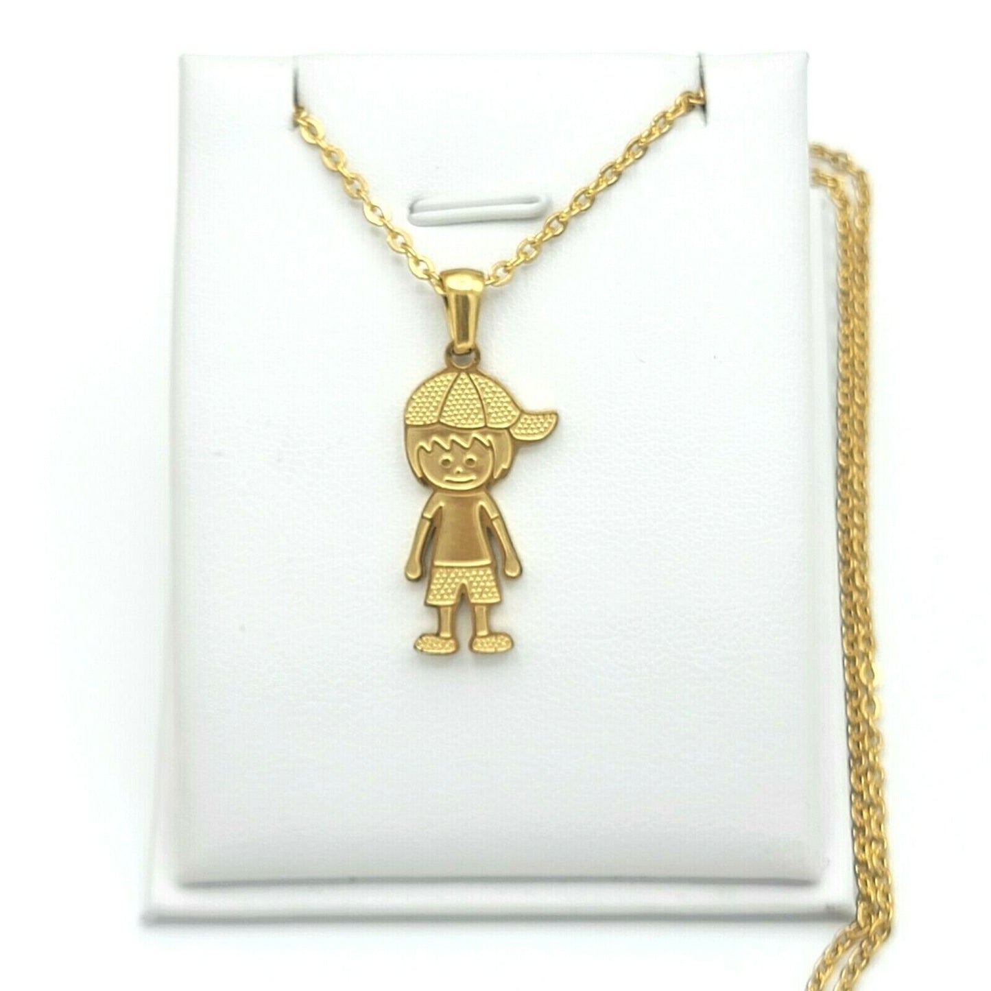 Necklaces - Stainless Steel Gold Plated. My Little Boy Pendant & Chain. Family