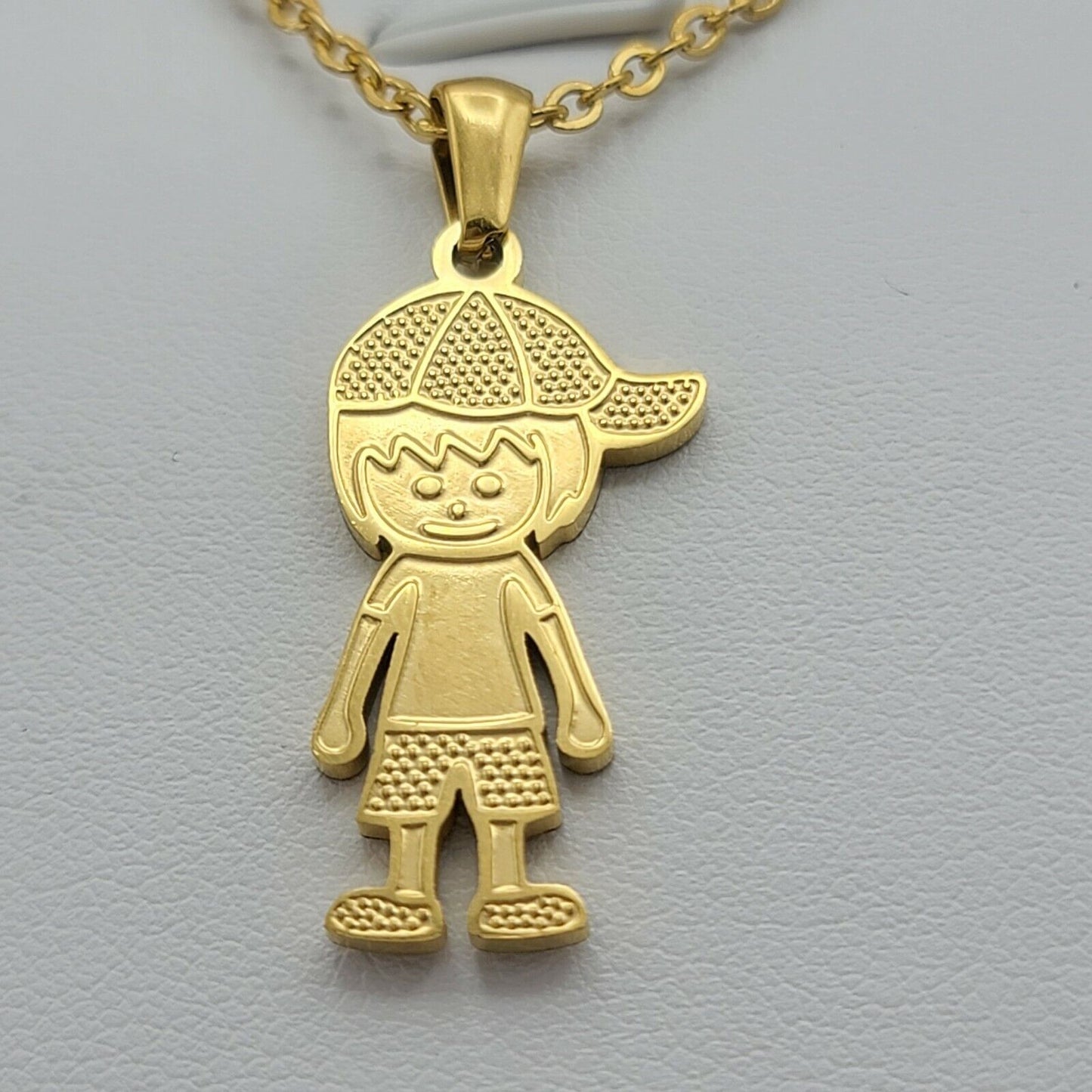 Necklaces - Stainless Steel Gold Plated. My Little Boy Pendant & Chain. Family