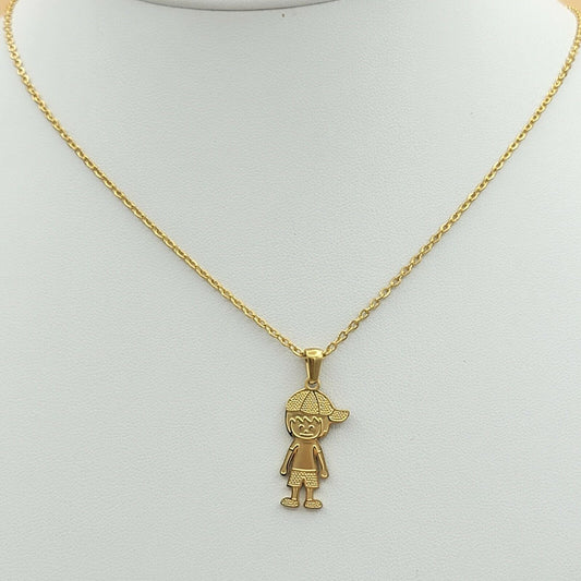 Necklaces - Stainless Steel Gold Plated. My Little Boy Pendant & Chain. Family