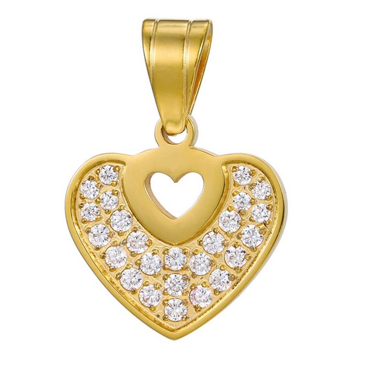 Necklaces - Stainless Steel Gold Plated. Heart Pendant & Chain