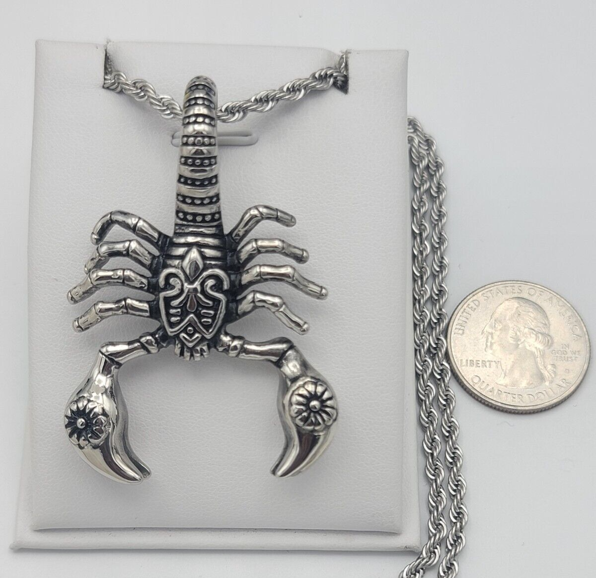 Necklaces - Stainless Steel. Scorpion Scorpio Zodiac Pendant & Chain. Celtic