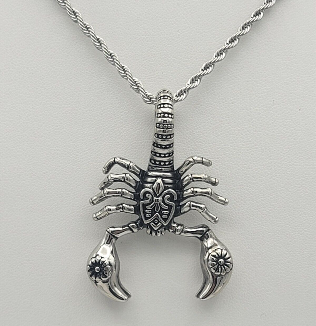 Necklaces - Stainless Steel. Scorpion Scorpio Zodiac Pendant & Chain. Celtic
