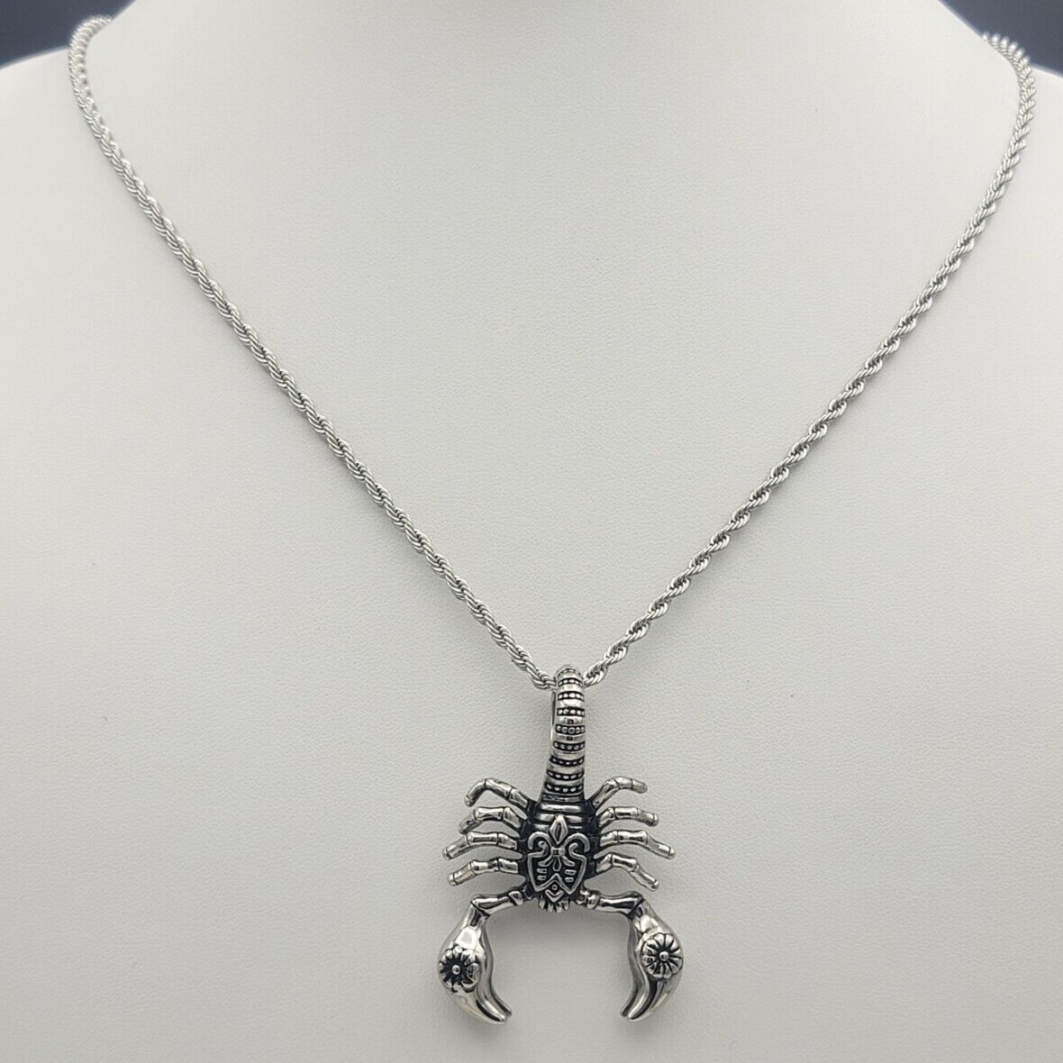 Necklaces - Stainless Steel. Scorpion Scorpio Zodiac Pendant & Chain. Celtic