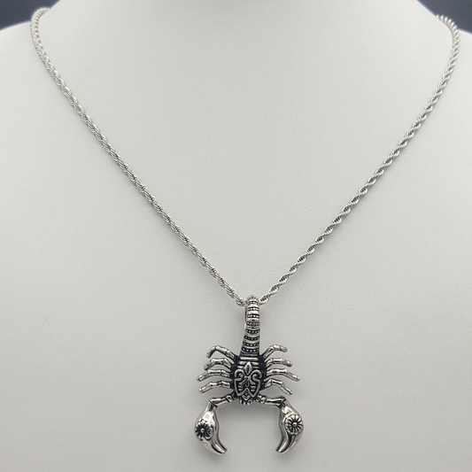 Necklaces - Stainless Steel. Scorpion Scorpio Zodiac Pendant & Chain. Celtic