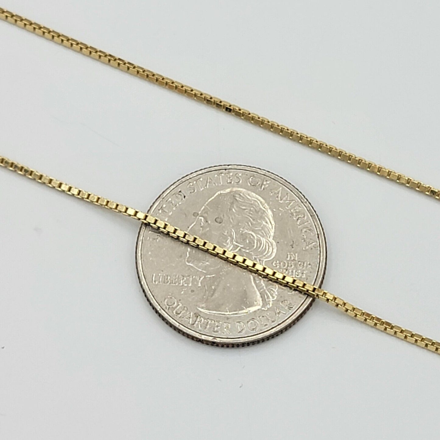 Necklaces - 14K Gold Plated. Chain Necklace - Box Style - 20in Long - 1.2mm