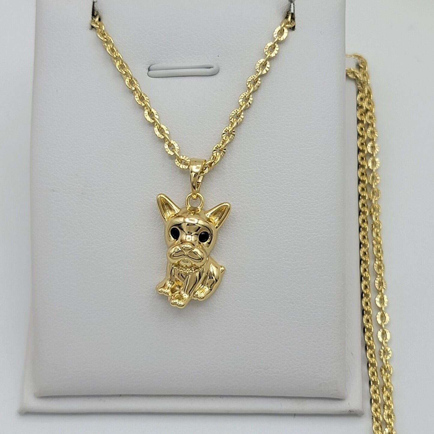 Necklaces - 14K Gold Plated. French Bulldog Pendant & Chain.