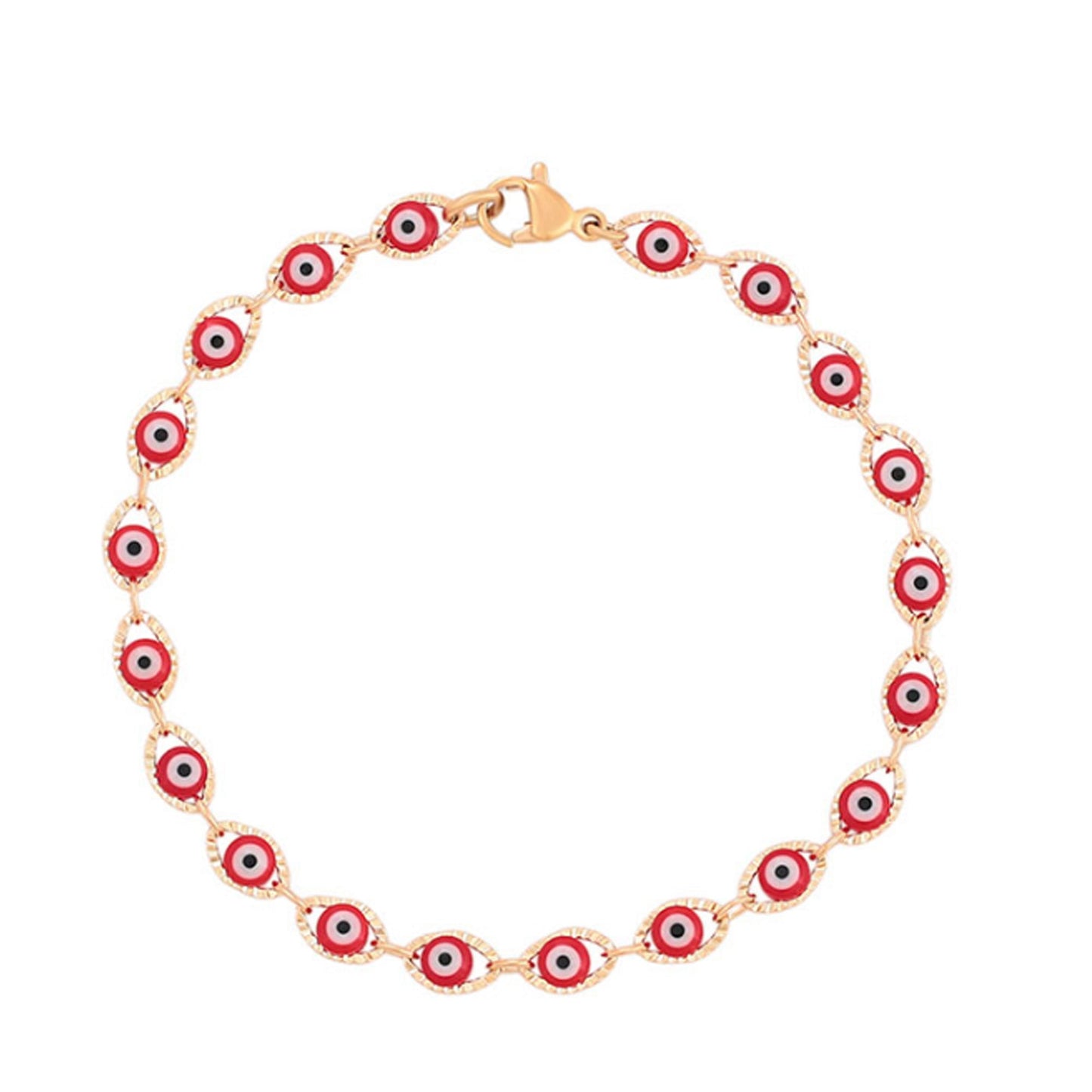 Bracelets - 18K Gold Plated. Red Eyes *Premium Q*