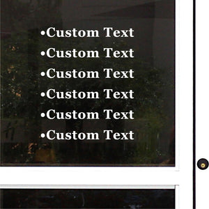 Custom Decal - Business Name/Phone Number/email or any custom text.