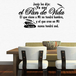 Spanish Wall Decals. Vinilos Decorativos. Yo soy el Pan de Vida. Juan 6:35