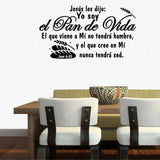 Spanish Wall Decals. Vinilos Decorativos. Yo soy el Pan de Vida. Juan 6:35