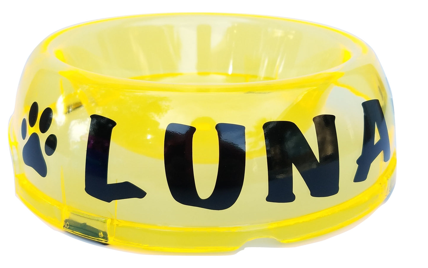 Custom Pet Bowl - Clear Color Dog Cat Pet food bowl. Translucent Dish.