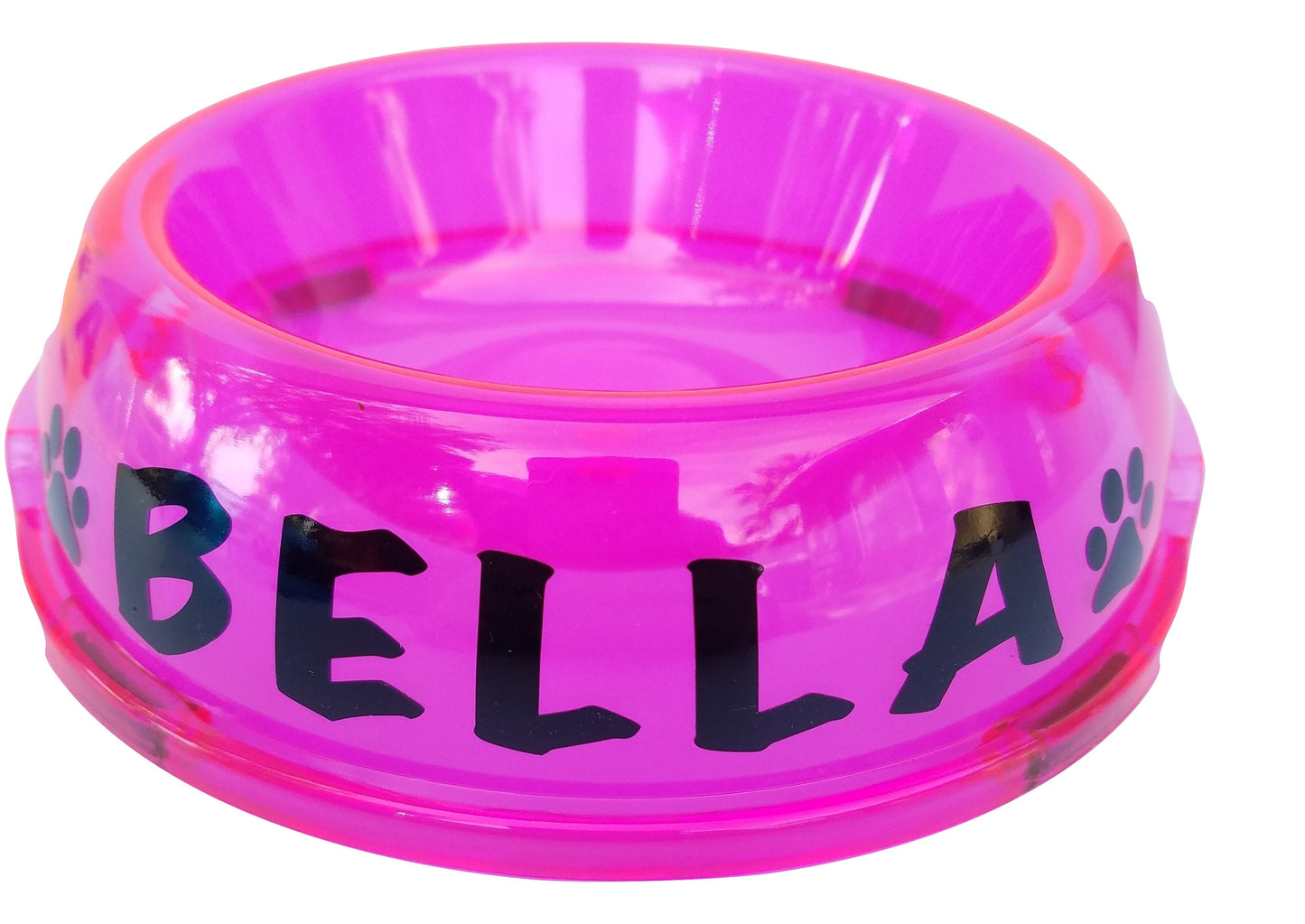 Custom Pet Bowl - Clear Color Dog Cat Pet food bowl. Translucent Dish.