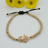 Bracelets - 18K Gold Plated. Hamsa Hand Adjustable Thread Bracelet. *Premium Q*