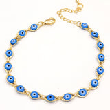 Anklets - Yellow Gold Plated. Blue Eyes *Premium Q*
