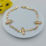 Bracelets - Tri Color Gold Plated. Mariner Chain. Saint Jude - San Judas