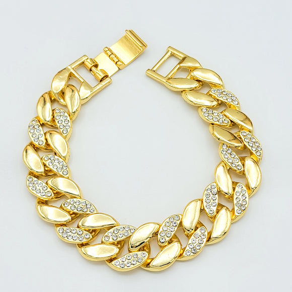 Bracelets - 14K Gold Plated. Cuban Chain Hip Hop Bracelet - 16mm