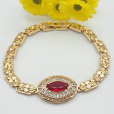 Bracelets - 18K Gold Plated. Red Eye. Clear crystals. *Premium Q*