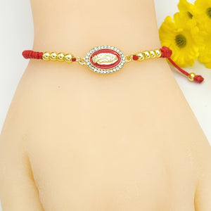 Bracelets - Adjustable - Red Thread. Virgen Guadalupe.