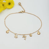 Anklets - 18K Gold Plated. Shell Dolphin Stars. Sea Nautic *Premium Q*