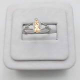 Solid 925 Sterling Silver. Our Lady of Guadalupe Ring. Two Tones.