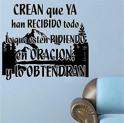 Vinilos Decorativos.  Versículo de la biblia: Marcos 11:24