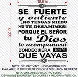 Spanish Wall Decals. Vinilos Decorativos. Versículo de la biblia: Josue 1:9
