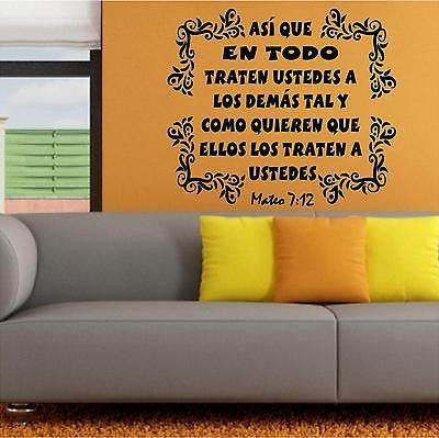 Vinilos Decorativos. Versículo de la biblia: Mateo 7:12