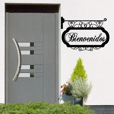 Spanish Wall Decals. Wall Decal. Home Decor. Hanging Sign. Vinilo decorativo Letrero: Bienvenidos.